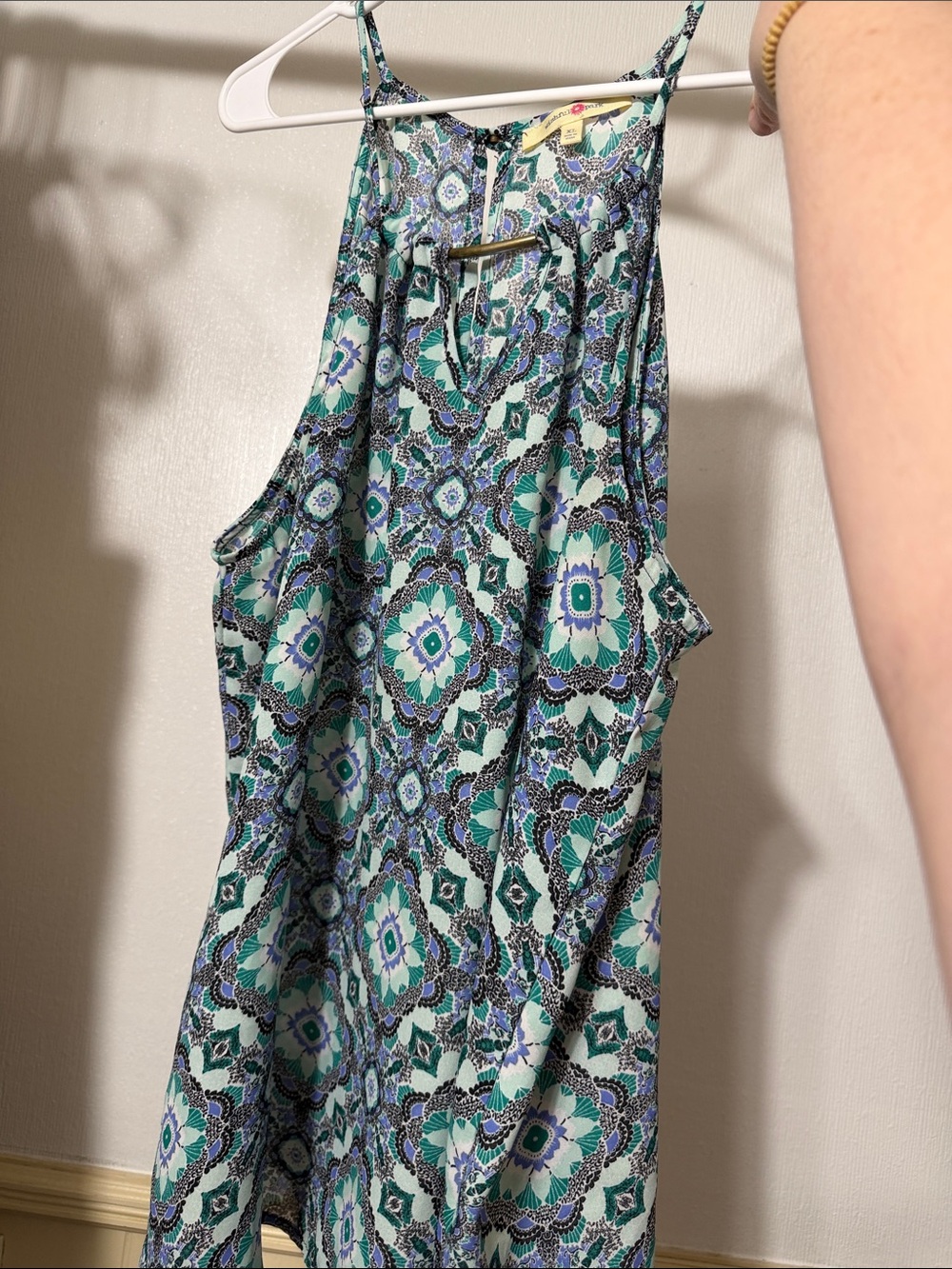 Wishful Park Teal and Blue Printed Halter Camisole